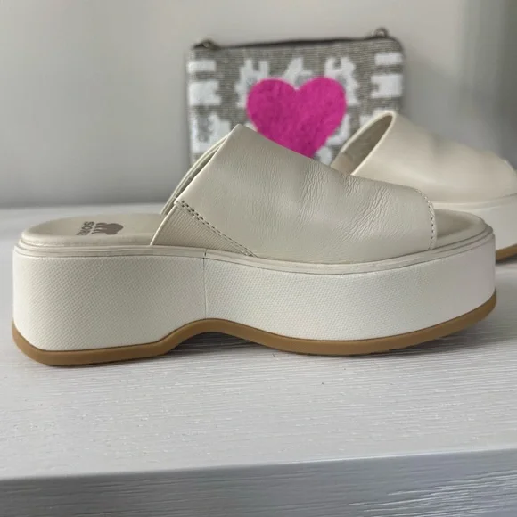 Sorel Women's Cream Platform Slide Sandals - Picture 3 of 4